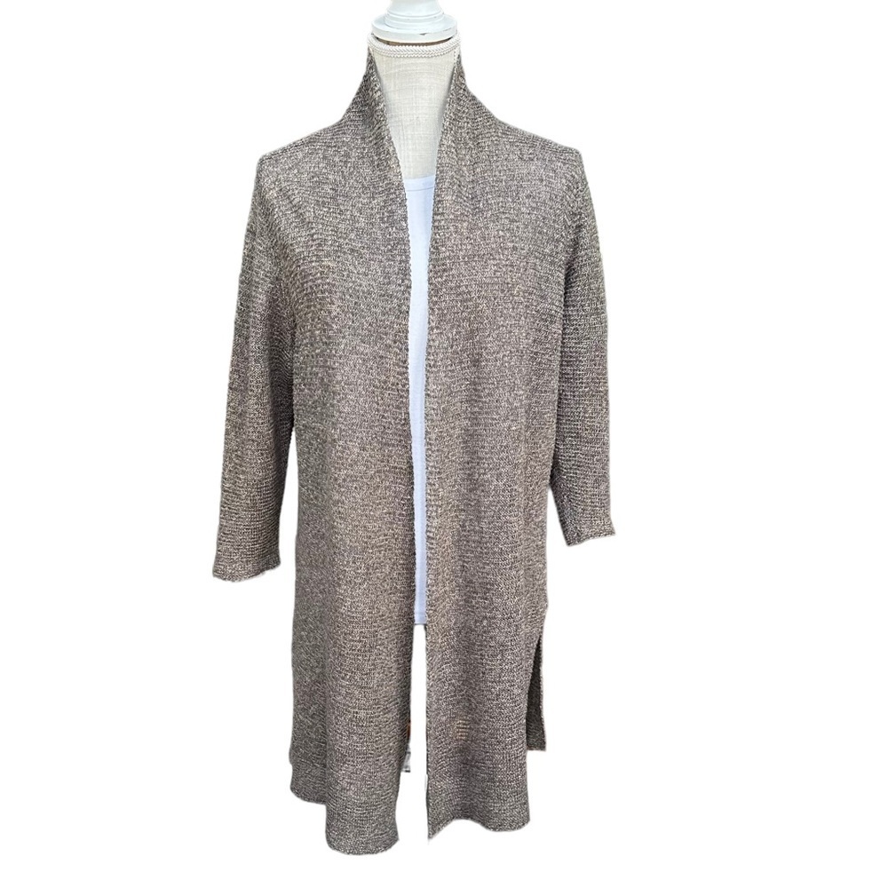 Eileen Fisher Women's Linen Knitted Open Front Long Cardigan Sweater Size: M